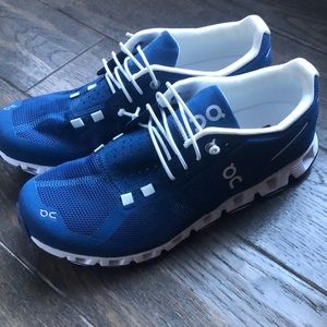 On Cloud Running Shoes - Denim / White 8